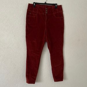 NWOT No Boundaries Brown - brick corduroy skinny jeans